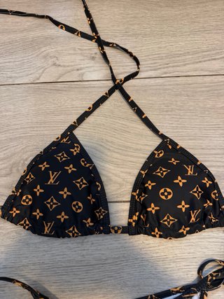 Bikini Louis Vuitton Negro y Dorado Talla S y M