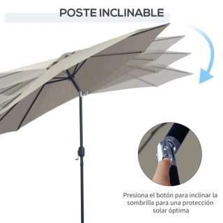 Sombrilla beige y negra