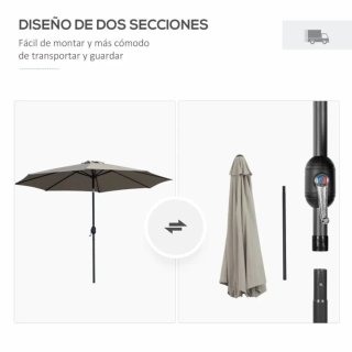 Sombrilla beige y negra
