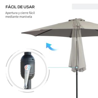Sombrilla beige y negra