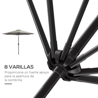 Sombrilla beige y negra