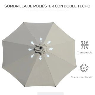 Sombrilla beige y negra