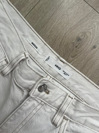 Vaqueros Mango Matilda Blanco Roto Talla 42
