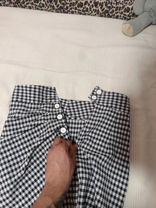 Falda Zara cuadros blanco y negro