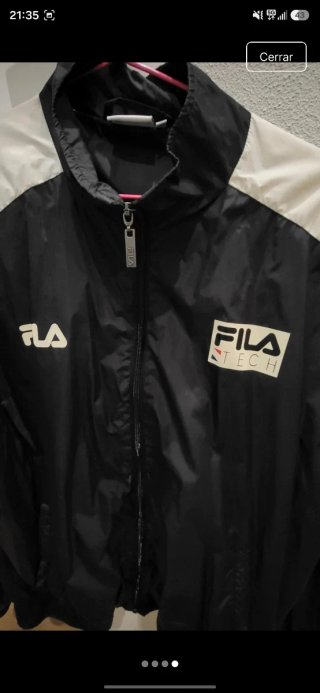 Chaqueta cortavientos  Fila Tech Negra y Blanca