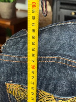 Pantalones Vaqueros con Bordado Dragón y Tigre