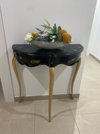 Tavolo consolle in legno massello Shabby Chic
