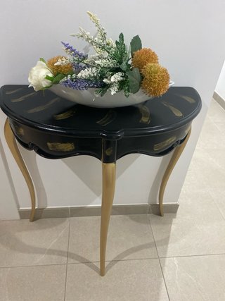 Tavolo consolle in legno massello Shabby Chic