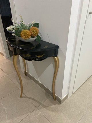 Tavolo consolle in legno massello Shabby Chic