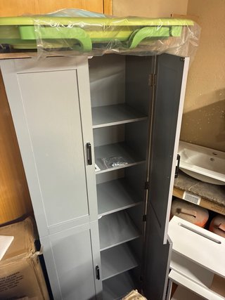 Alacena de cocina de madera gris