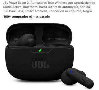 JBL Wave Beam 2 Auriculares True Wireless Negro