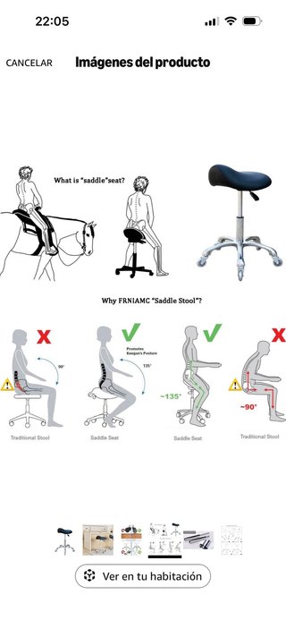 Taburete profesional ergonómico giratorio