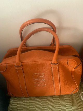 Bolso de mano Carolina Herrera Cuero Naranja