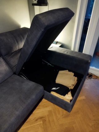 Sofá Chaise Longue azul Asientos Extraíbles
