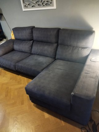 Sofá Chaise Longue azul Asientos Extraíbles