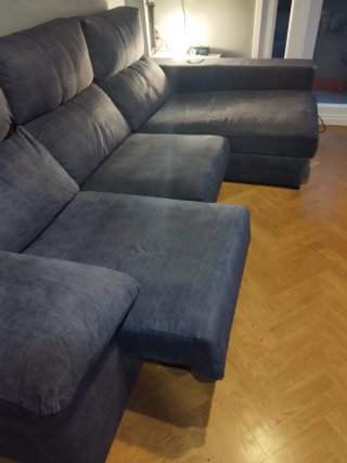 Sofá Chaise Longue azul Asientos Extraíbles