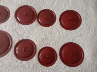 Lote tapas ollas antiguas rojas