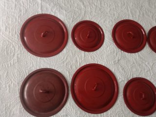 Lote tapas ollas antiguas rojas