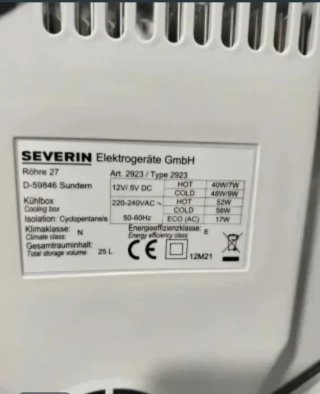 NEVERA PORTARIL SEVERIN KB2923