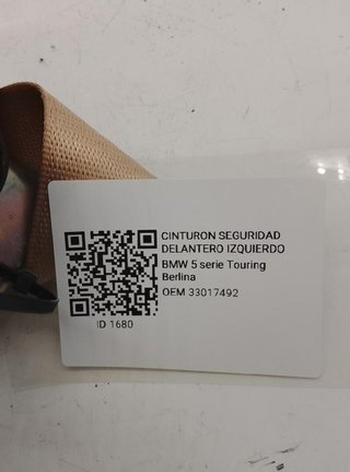 Cinturón seguridad delantero bmw 33017492 5 1680