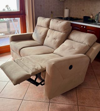 Divano 3 posti recliner elettrico beige