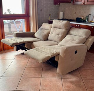 Divano 3 posti recliner elettrico beige