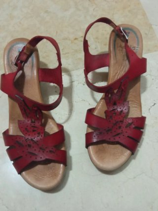 Sandalias Marila Piel burdeos Talla 39