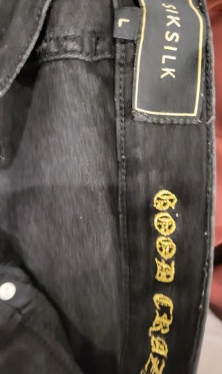 Vaqueros SIKSLIK negros rotos Talla L