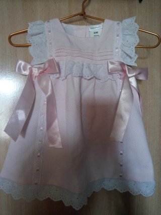 Faldón rosa para Bebé niña,3/M