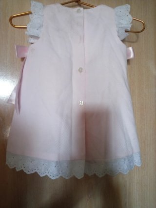 Faldón rosa para Bebé niña,3/M