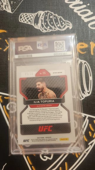 2022 Prizm UFC Ilia Topuria Blue Prizm PSA 10
