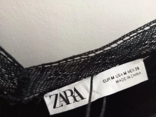 Vestido negro Zara encaje nuevo con etiqueta