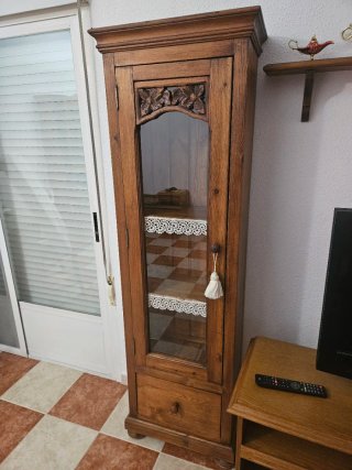 Mueble vitrina madera 80x180