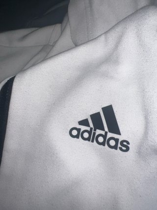 Sudadera Adidas Blanca y Negra con Capucha