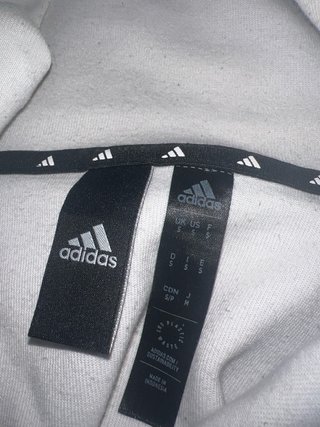 Sudadera Adidas Blanca y Negra con Capucha