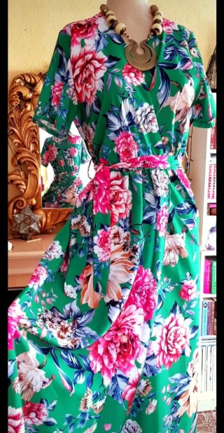 Vestido largo estampado floral