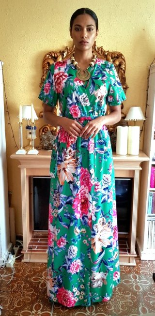 Vestido largo estampado floral