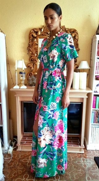 Vestido largo estampado floral
