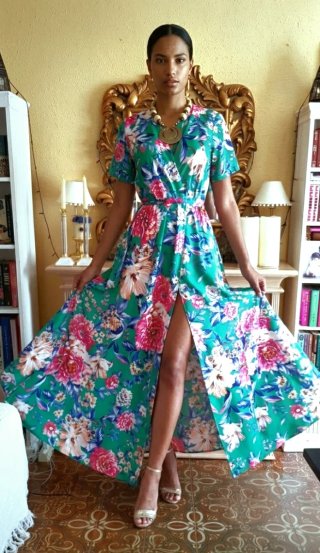 Vestido largo estampado floral