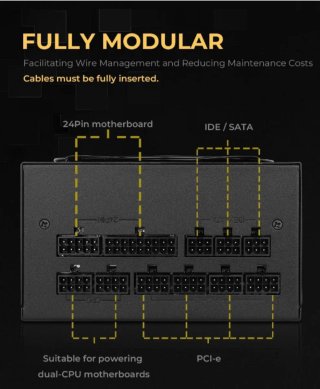 Fuente Alimentación ATX 750W 80 Plus Gold Gaming