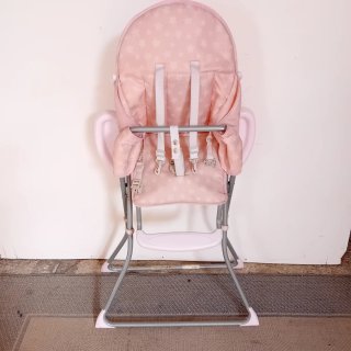 Trona plegable para bebé rosa