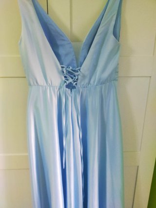 Vestido fiesta largo azul celeste