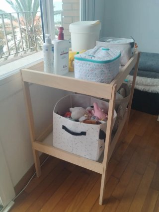 Cambiador Bebé Ikea SNIGLAR haya/blanco 53x82x87cm