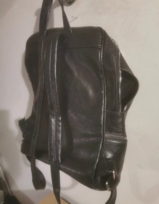 Zaino eco pelle  unisex nero ecopelle uomo donna