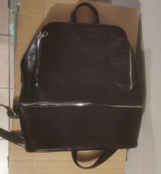 Zaino eco pelle  unisex nero ecopelle uomo donna