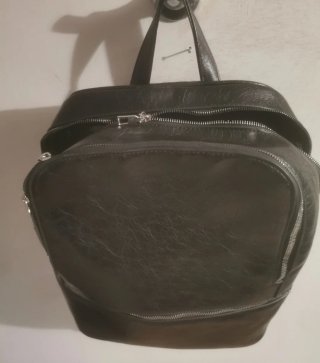 Zaino eco pelle  unisex nero ecopelle uomo donna