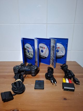 Consola PS2 Fat Negra Completa + Extras ORIGINALES