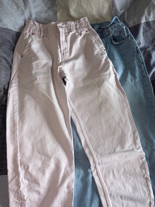 Set Pantaloni Baggy Bershka Blu/Rosa