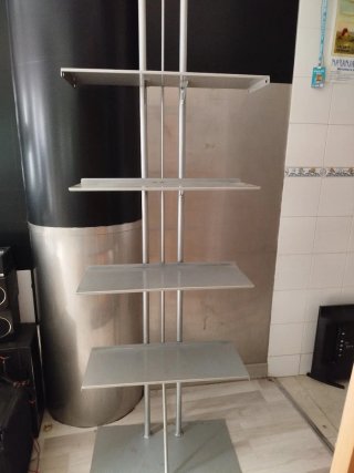 Estantería metálica gris de 4 baldas