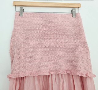 Falda larga Zara rosa combinada